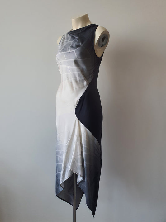 One Fell Swoop Bias Cut Balayage Silk Dress La Robe (6/8)