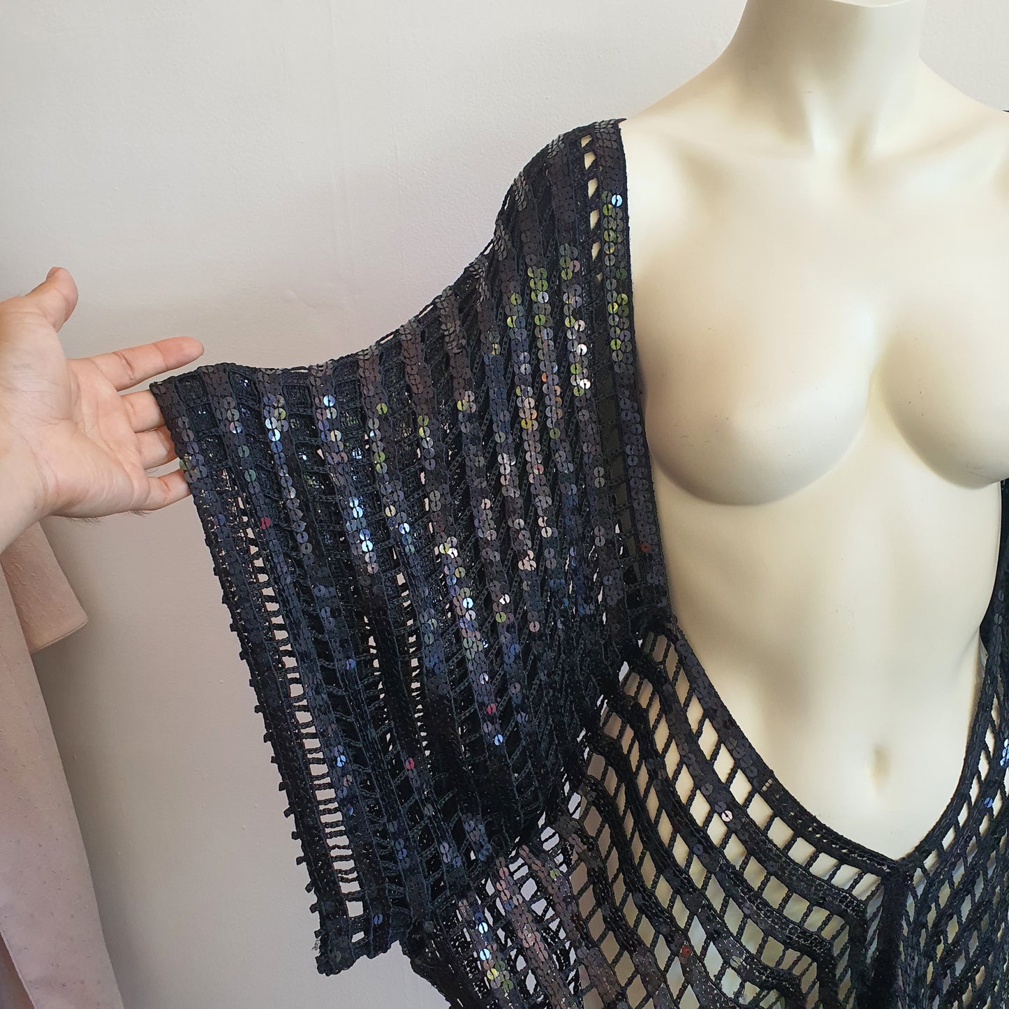 Vintage Sequin Batwing Top/Dress (o/s)