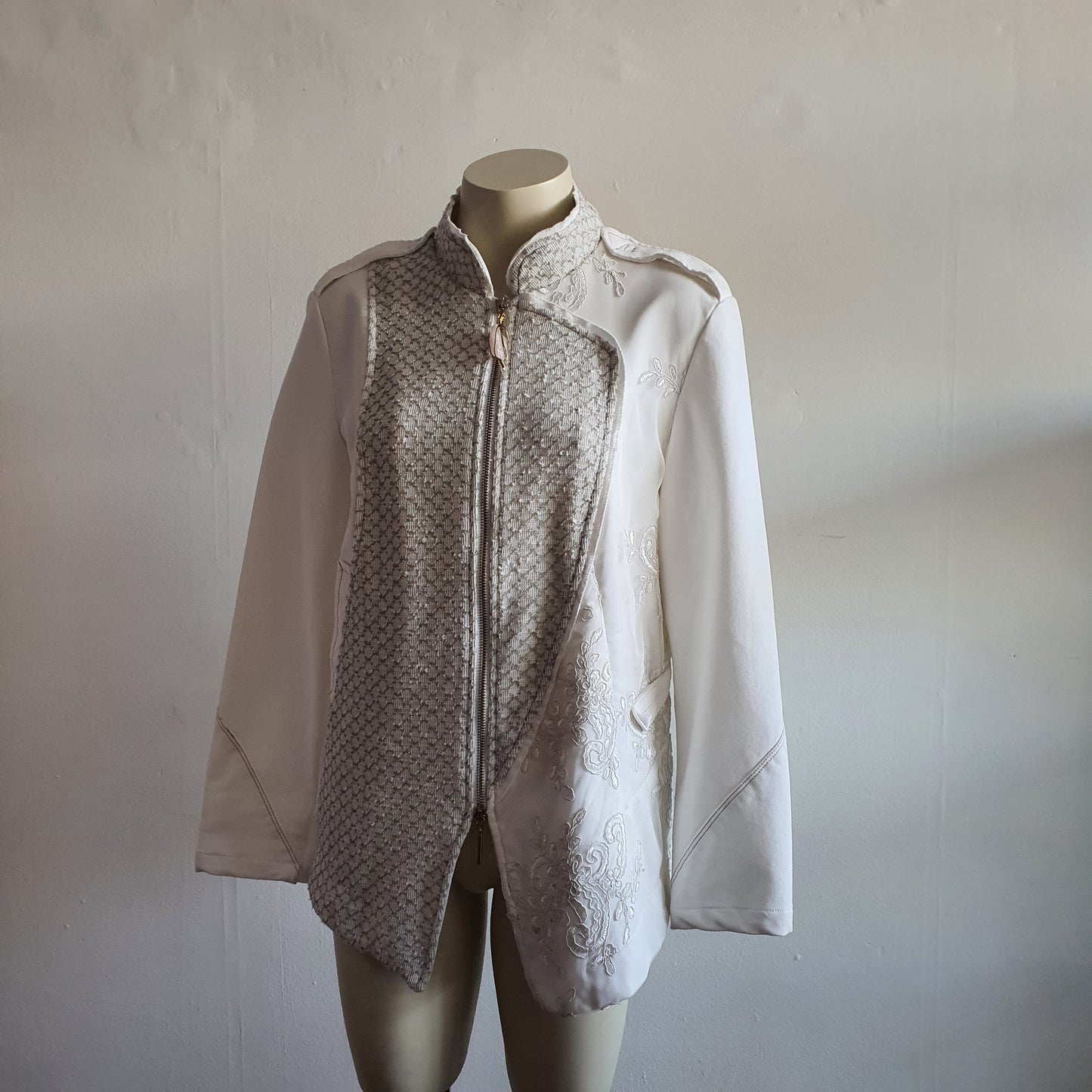 Elisa Cavaletti Cream Embroidered Stone Jacket (16)