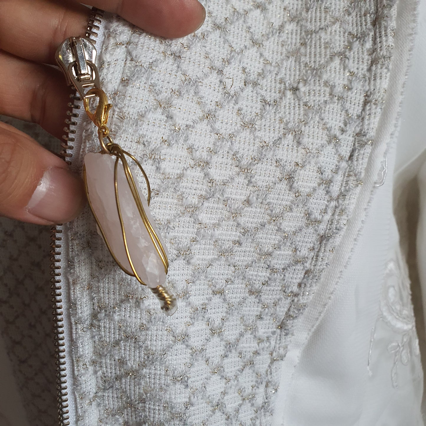 Elisa Cavaletti Cream Embroidered Stone Jacket (16)