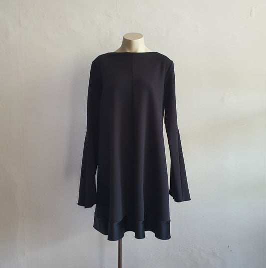 Ellery Black Crepe Silk Contrast Dress (14)