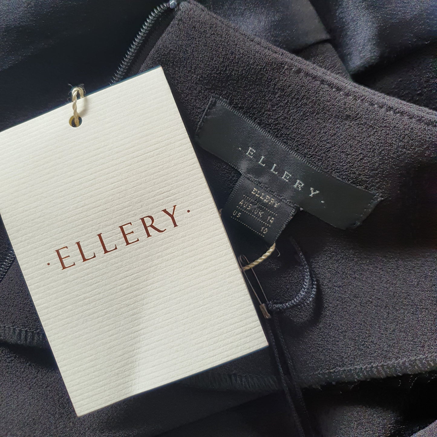 Ellery Black Crepe Silk Contrast Dress (14)