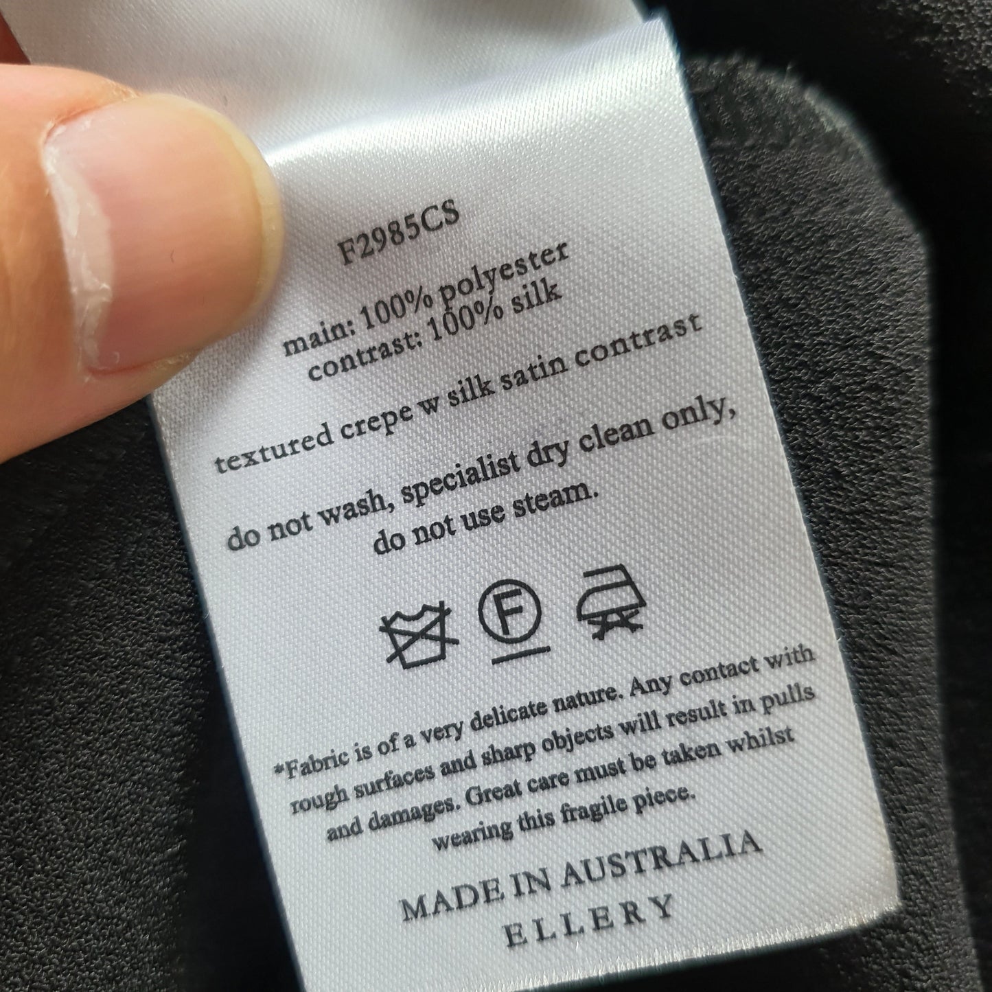 Ellery Black Crepe Silk Contrast Dress (14)