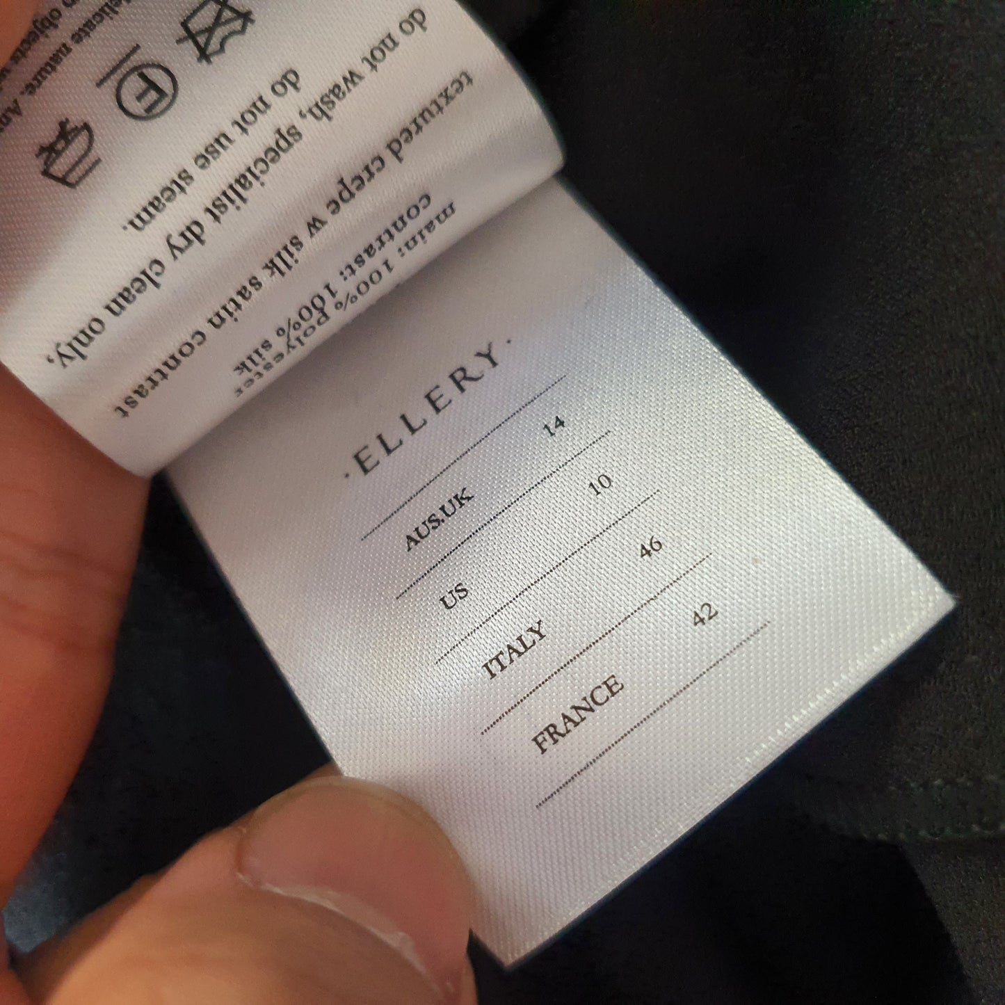 Ellery Black Crepe Silk Contrast Dress (14)