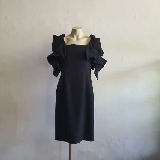 Badgley Mischka Black Origami Dress (12)