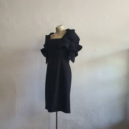 Badgley Mischka Black Origami Dress (12)
