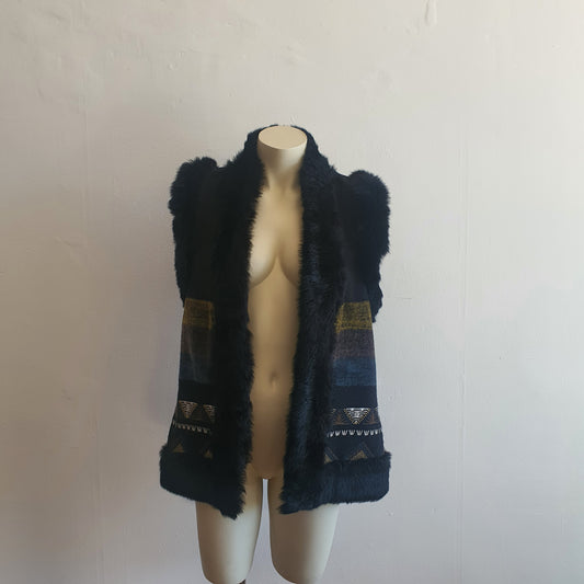 Diane Von Furstenberg Fur Trim Gillet (M)