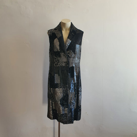 Peachoo + Krejberg Sequin Patchwork Coat (M)