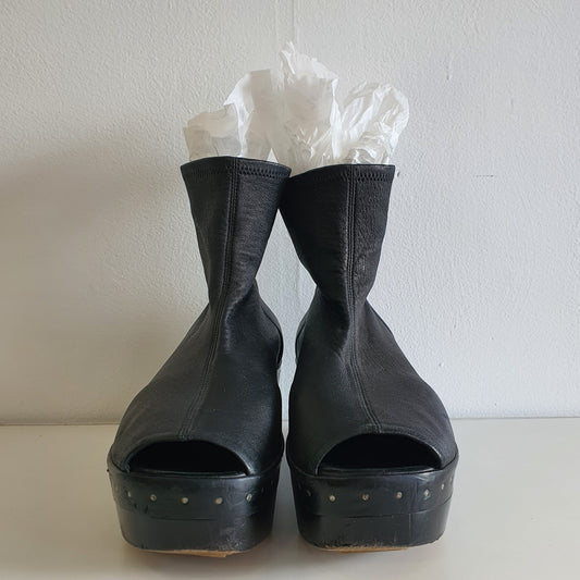 RICK OWENS Wooden Platform Ankle Boots (EU38 / UK5 / AU8)