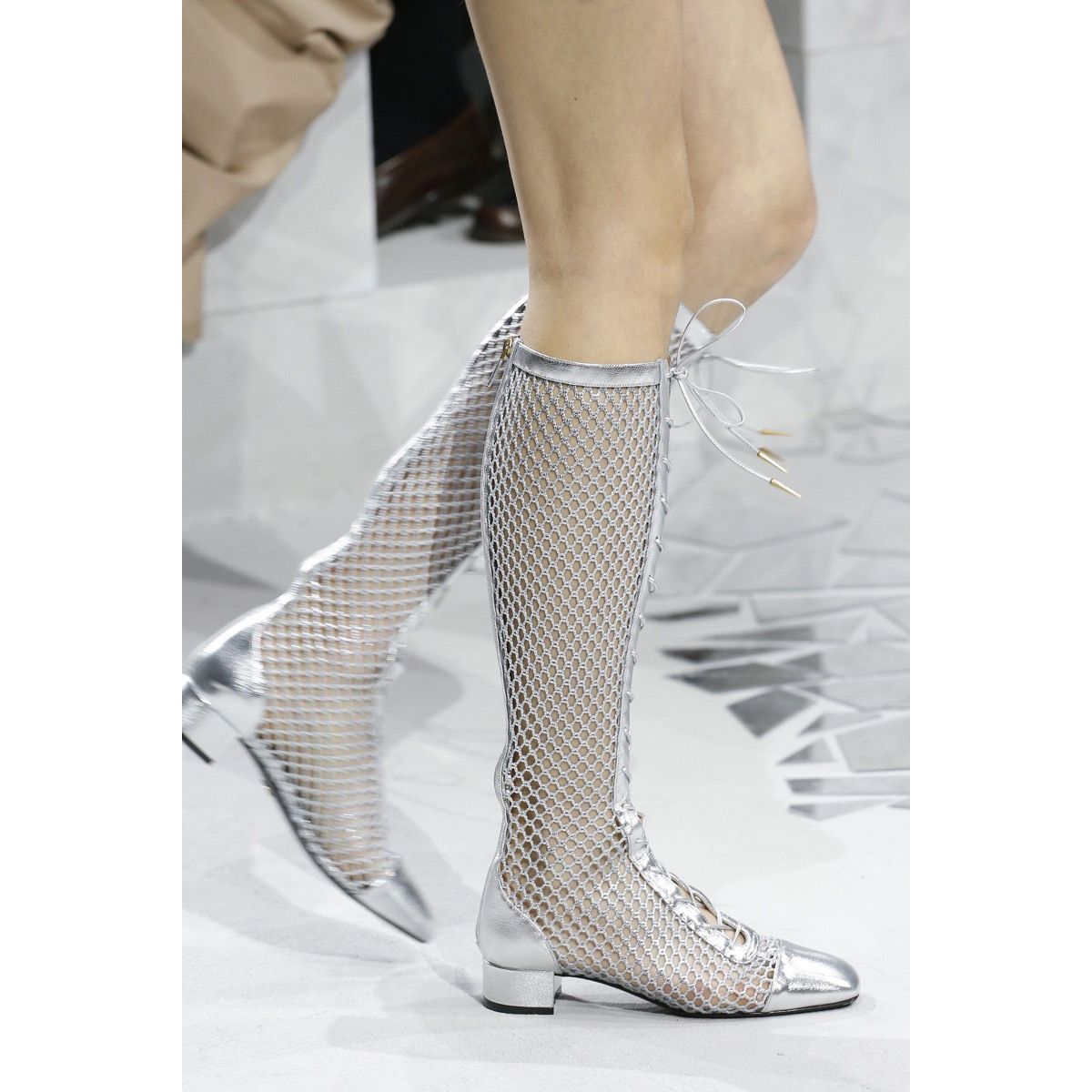 Christian Dior Naughtily-D Fishnet Lace-Up Boots (EU37)