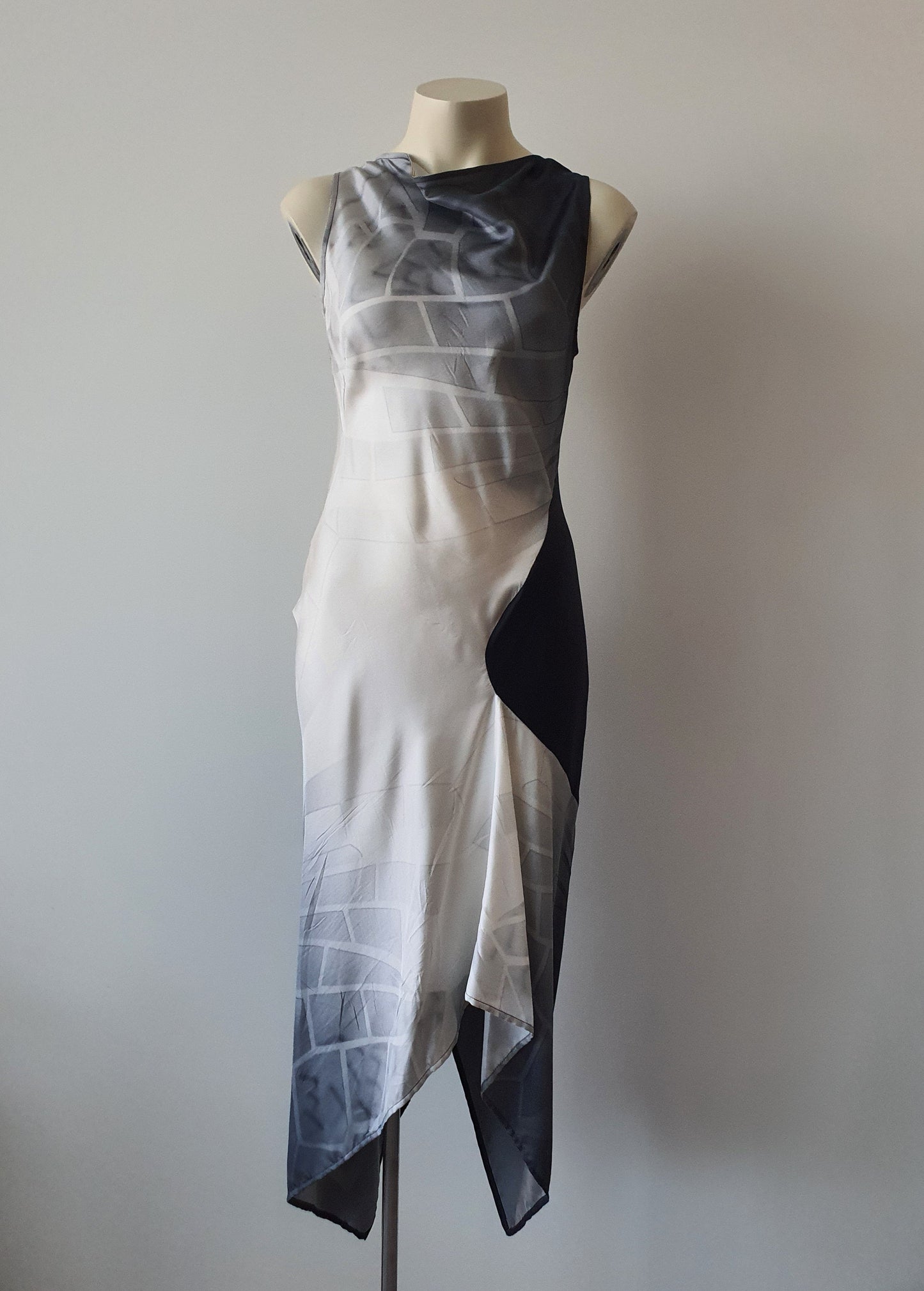 One Fell Swoop Bias Cut Balayage Silk Dress La Robe (6/8)