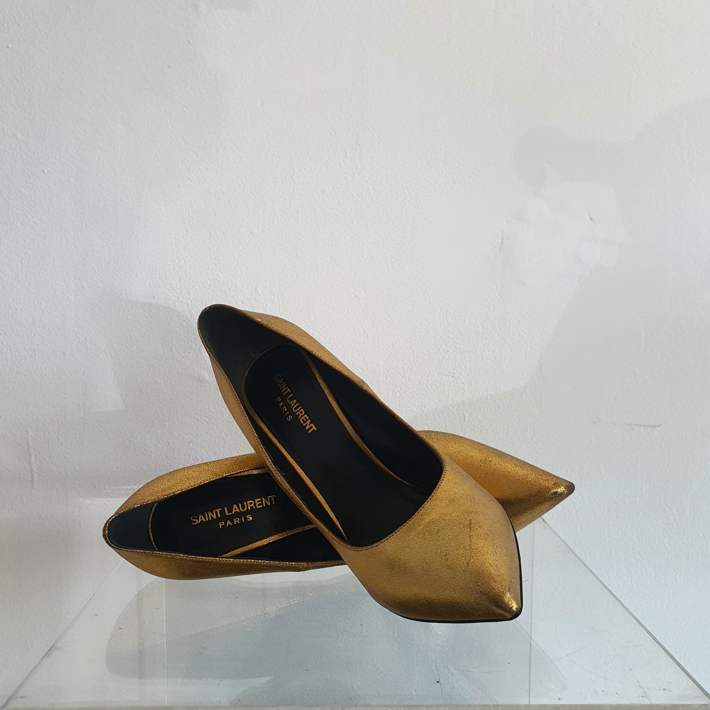 Saint Laurent Gold Zoe Pumps (41)