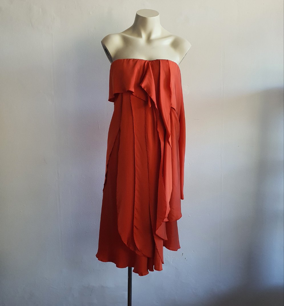 Bottega Veneta Crimson Silk Dress (10)