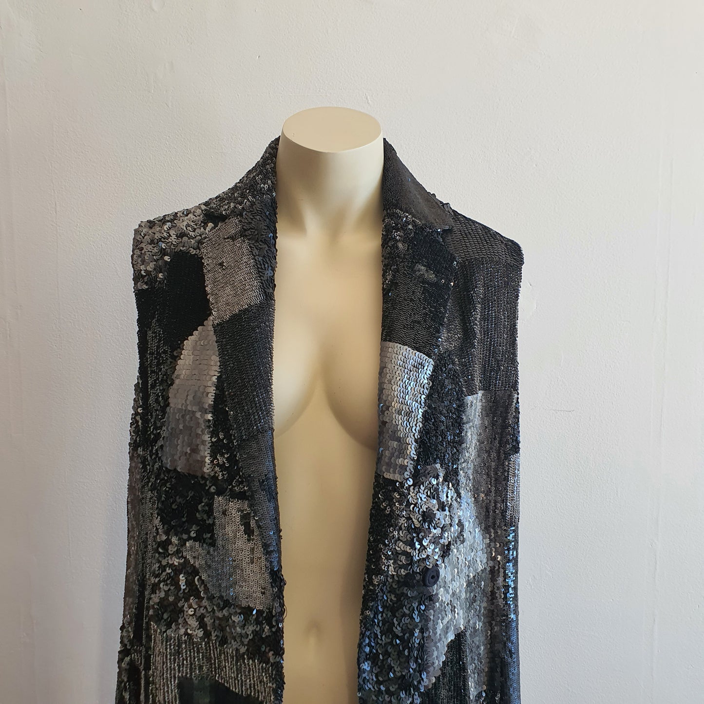 Peachoo + Krejberg Sequin Patchwork Coat (M)