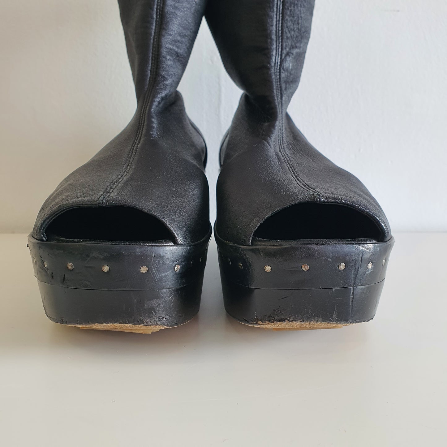 RICK OWENS Wooden Platform Ankle Boots (EU38 / UK5 / AU8)