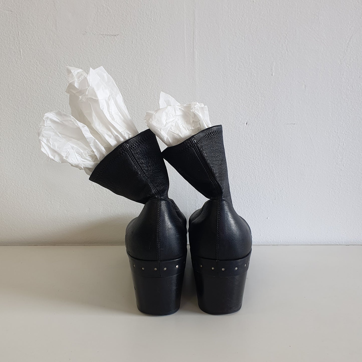 RICK OWENS Wooden Platform Ankle Boots (EU38 / UK5 / AU8)