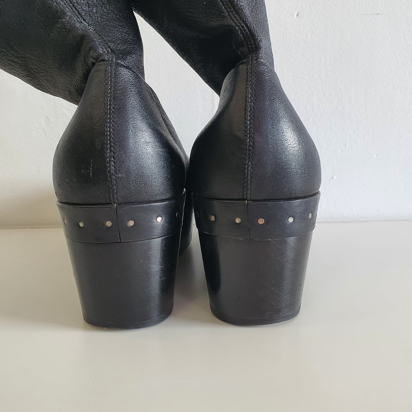 RICK OWENS Wooden Platform Ankle Boots (EU38 / UK5 / AU8)