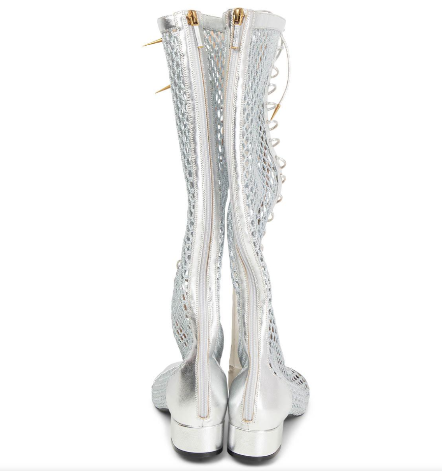 Christian Dior Naughtily-D Fishnet Lace-Up Boots (EU37)